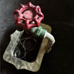 Vintage Cool Looking Metal Faucet Handle Rustic Soap Dish